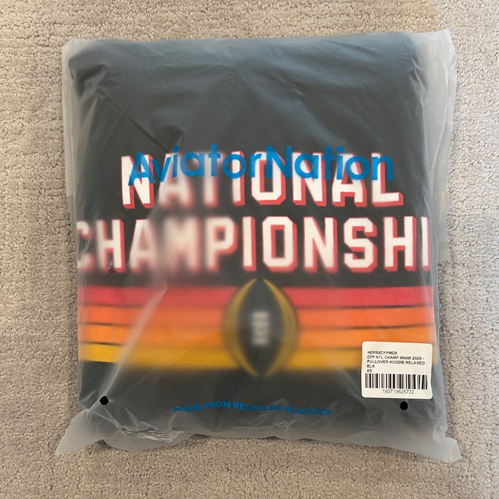 NWT Aviator Nation College Football National Championship Black Hoodie Sweater. - Picture 3 of 4